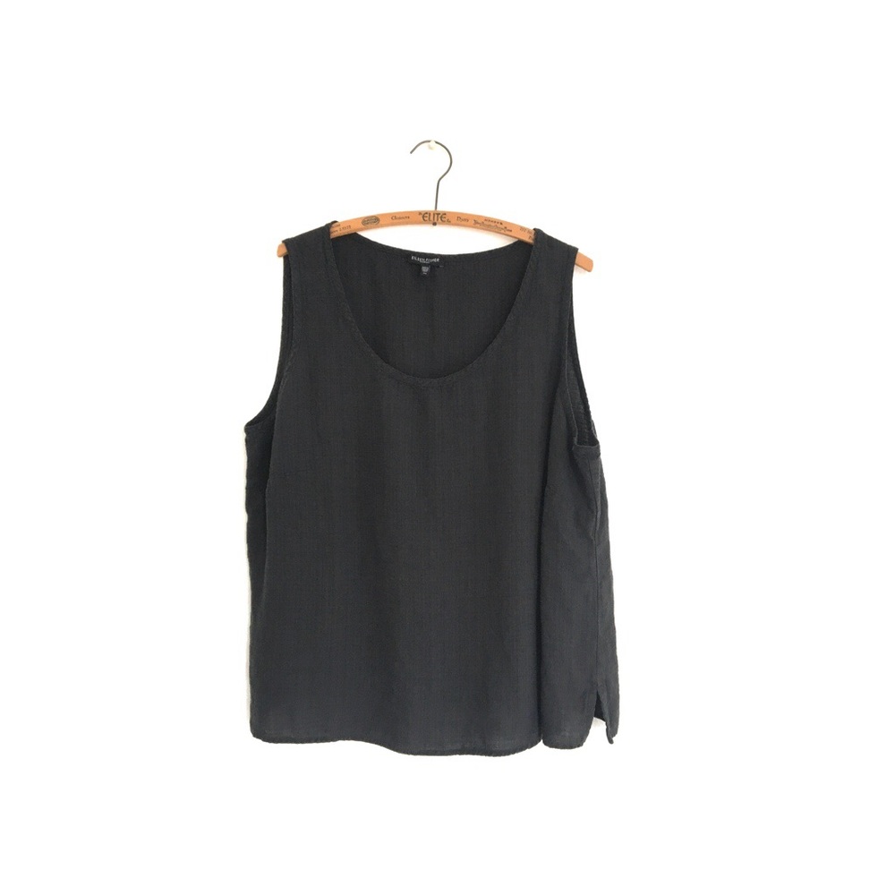 Eileen Fisher Woman 2X Black Linen Blend Tank Top